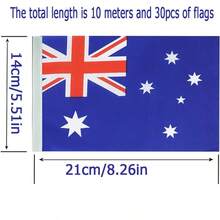 Australian Flag Chain, Little Australian Flag, Grand Opening Ceremony, National Sporting Events, Holiday Decorations(Hand Waving Flags, Garden Flags) - Multicolor - View 13