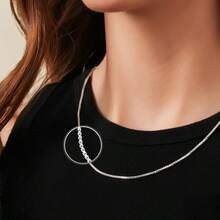 1pc S925 Sterling Silver Necklace, Delicate & Minimalist Box Chain Design, Suitable For Daily Wear, Parties, Vacations, Durable, Great Gift For Valentine's Day, Mother's Day, Birthday