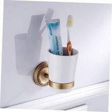Portacepillos De Dientes De Pared Estante Doble Ventosa Prctico Decoracin Bao - Como se muestra - Ver 10