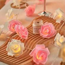1pc LED Rose Flower String Lights, Romantic Atmosphere Lighting For Valentine's Day, Wedding Decoration, Birthday Party, Party Supplies (Batteries Not Included) - Multicolor - View 12