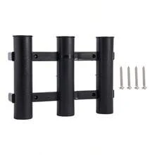 Lightweight Fishing Rod Holder - 3-Rod Design, High-Strength ABS Plastic, Easy To Install On Boats And Kayaks, Portable And Durable, Includes Stainless Steel Screws