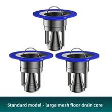 Núcleo de drenaje de piso de baño de acero inoxidable anti-olor con colador de cabello - Adecuado para ducha y lavabo, evita el atascamiento y el reflujo, fácil de limpiar, colador de cabello de drenaje