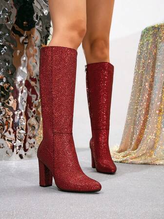 Autumn/Winter New European & American Fashion Hot Selling Pointed Toe Chunky Heel Side Zipper Women Versatile Riding Boots
