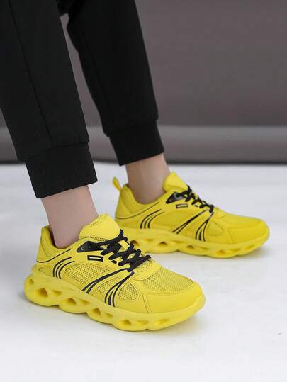 Men's Casual Shoes, Non-Slip, Wear-Resistant, Breathable, Formal, Outdoor Lace-Up Low-Top Casual Sports Shoes, Formal Minimalist Style Fabric & Leather Men's Sports Shoes, Running Shoes, Low-Top Shoes, Tennis Shoes, Men's Rubber Shoes
