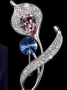1 pieza Broche de tulipán de cristal para mujer (disponible en varios colores) - Broche de tulipán - Ver 13