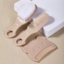 3 Stücke Set Neugeborenen Bürsten, Baby Kopfpflege Bürsten Set, Baby Massage Bürsten Set, beinhaltet Baby Kamm, Baby Kopfhautbürste, weiche Haarbürste für Neugeborenen Bad - Verschiedenfarbig - Übersicht 14