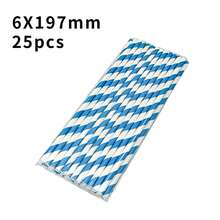 25pcs Striped Paper Straws, 12 Colors Mixed Random, 6mm/0.24in Diameter, 197mm/7.75in Length, Suitable For Valentine's Day, Ramadan, Eid, Parties, Essential For Home & Restaurant, Thick & Sturdy - Multicolor - View 17