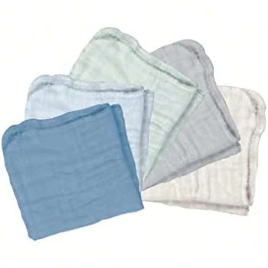 green sprouts Paños de Muselina de algodón orgánico absorbentes, para Uso Adulto, hipoalergénico, Transpirable, Certificado Standard 100 por Oeko-Tex®, Probado para hormonas(Pequeña Arándano) - Multicolor - Ver 1