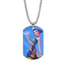 1pc Metal Craft, Alloy Necklace, Time Gem Heart Shaped Pendant Necklace, Colorful Heart Pendant - Multicolor - View 11