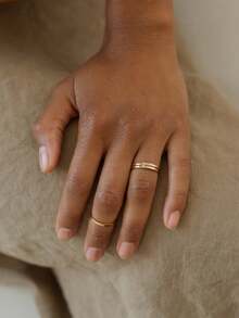 1pc Bespoke, Custom-Engraved Slender Ring Band, Laser-Etched With Your Name – The Perfect Valentine's Day Jewellery Gift For Her. - Multicolor - View 5