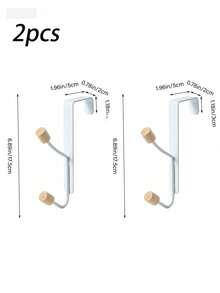 1pc Over The Door Hook Made Of Iron, Single Standalone, Easy To Install, For Clothes / Hats / Ties Bathroom Supplies Wall Hook 2-hook Coat Hat Rack Towel Rack, For Rear Door Kitchen Bathroom Bedroom Living Room Organizer - White - View 14