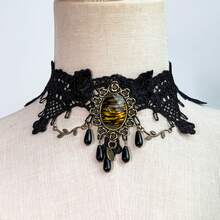 1pc Women's Vintage Lace Necklace, Suitable For Party Occasions