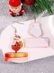 1 Cặp bông tai dạng dây treo bằng acrylic thiết kế hộp quà tặng ông già Noel thời trang, tinh tế, độc đáo và thú vị dành cho nữ, trang sức dự tiệc ngày lễ - Nhiều màu - Xem 3