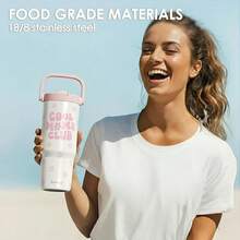 Pink Bow Stainless Steel Straw Lid Tumbler 30oz With Carry Handle For Women Girls, Insulated Travel Coffee Cup, Gift For Sports Outdoor Workout Christmas Birthday - Mom 2 - 查看 6