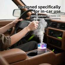 1 PC 300ml Car Humidifier, Electric Air Freshener, USB-Powered Mini Color Humidifier, RGB Light Cold Mist Diffuser, Suitable For Home, Office, Car - Multiple Colors Available, Daily Humidification, Prevent Dryness
