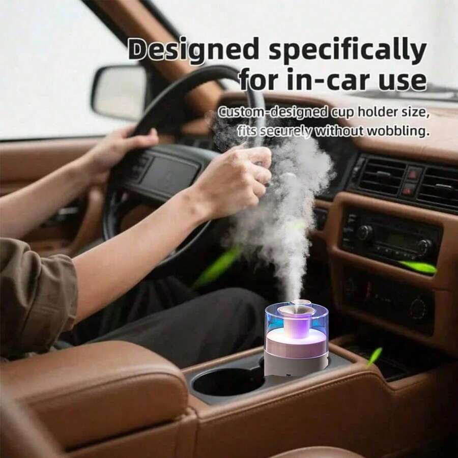 1 PC 300ml Car Humidifier, Electric Air Freshener, USB-Powered Mini Color Humidifier, RGB Light Cold Mist Diffuser, Suitable For Home, Office, Car - Multiple Colors Available, Daily Humidification, Prevent Dryness