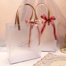 5pcs High Quality Transparent Gift Bags, Suitable For Birthday Party Favors, Valentine's Day Wedding Candy, Bridesmaid Gifts And Graduation Season Gift Packaging Tote Bags - Multicolor - View 7
