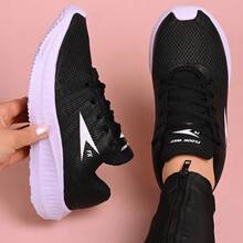 Women's Athletic Shoes For Outdoor Training, Walking, Running, Soft And Comfortable. - Đen và trắng - Xem 6