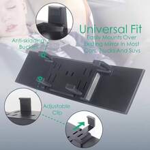 11.81 Inch Panoramic Convex Rearview Mirror - For Car, SUV And Truck Use, Clip On Wide-Angle, Reducing Blind Spots - Black - View 8