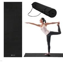 Esterilla de yoga premium  Essentials con correa de transporte para esterilla de yoga (72"L x 24"W x 1/4 pulgada de grosor) - Negro - - Ver 13