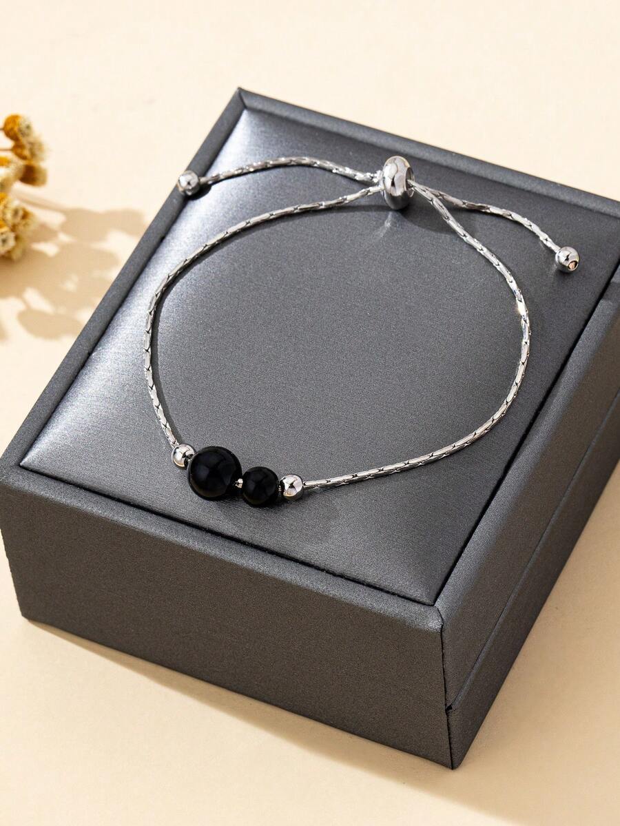 1pc Women's Fashion Beaded Bracelet, Elegant Faux Pearl, Adjustable & Versatile Jewelry Gift