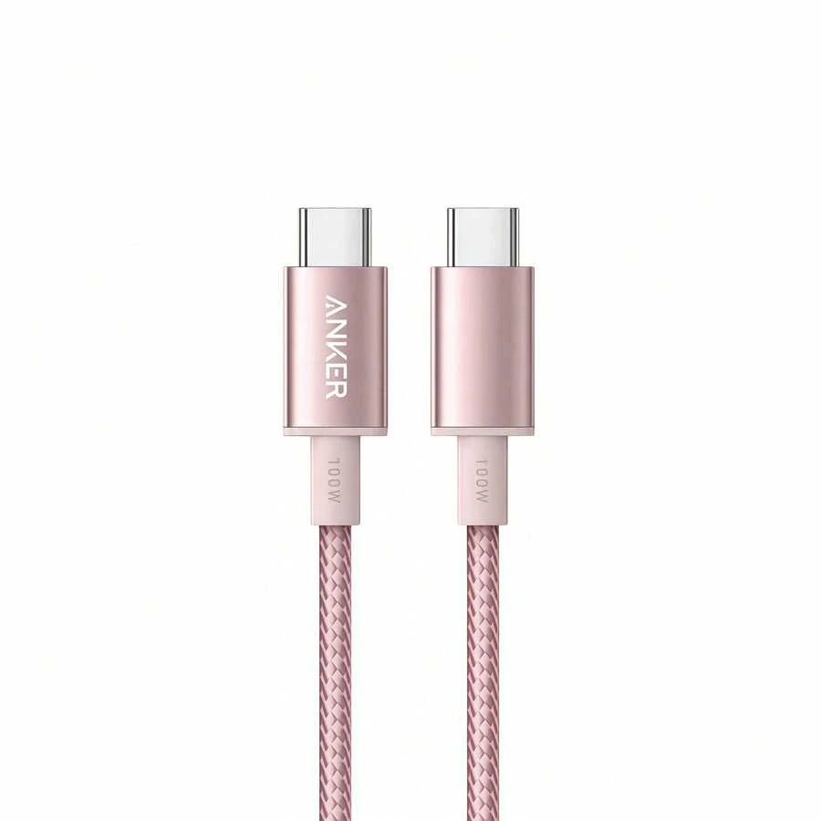 anker A875 Data Cable, Reinforced Connector Design Effectively Prevents Damage, Smart Adaptive Current Protects Devices, Thick TPE Jacket Resists Twisting, Long-Lasting Stable Use, Pink - Pink - View 1