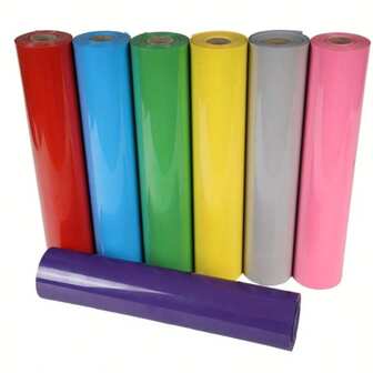 CHEONET-1 Pack, Heat Transfer Vinyl Roll, Heat Transfer Vinyl For T-Shirts Fabric, Pillow, Iron-On Vinyl For All Cutter Machine, Permanent Vinyl, Easy To Cut &, Embroidery Applique Iron-On Heat Patches For Jackets, Sew On Patches For Clothing Backpacks Jeans T-Shirt