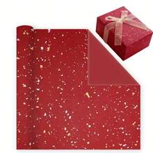 1 pieza Papel de regalo premium con un patrón de cielo estrellado hecho de película dorada. Perfecto para bodas, San Valentín, envoltura de regalos de cumpleaños, y también para hacer sus propios ramos. Disponible en rojo, azul y negro. - 1 pieza - Ver 3