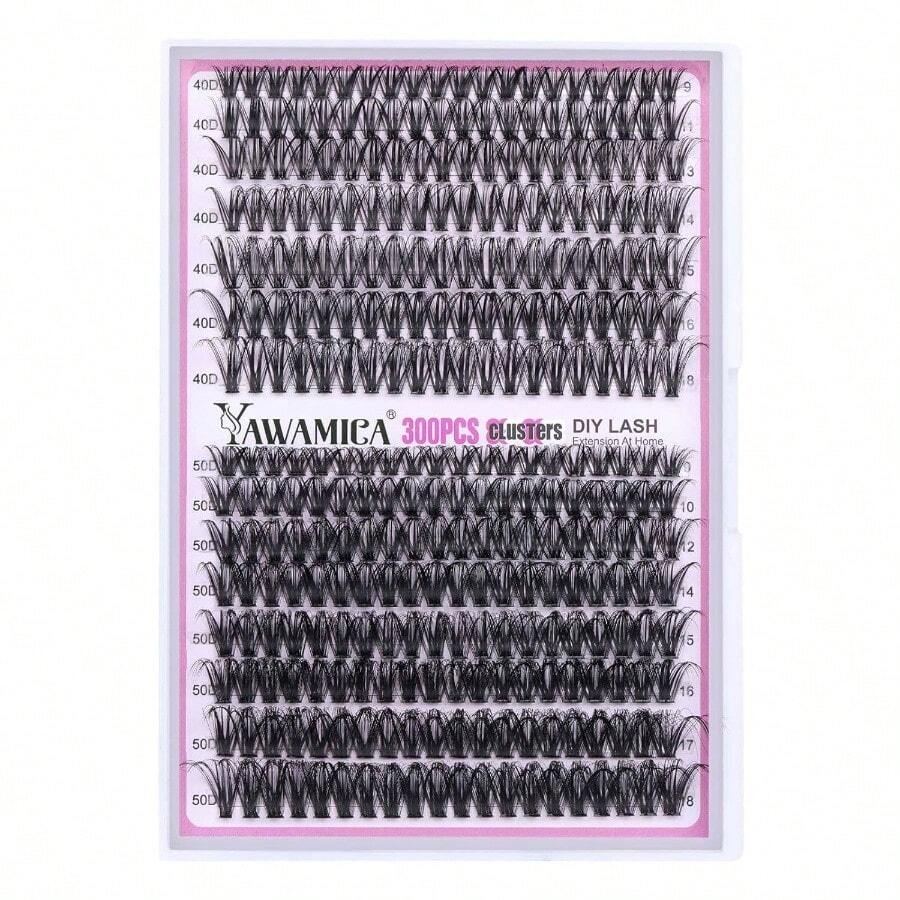 Individual Lashes 320pcs Lash Clusters 40D 9 - 16mm Mix Lash Extension D Curly Eyelash Clusters Eyelash Extension Wispy Cluster Lashes Self Application By 40D - 0.07D, 9 - 16mix - Bộ 40D+50D - Xem 1