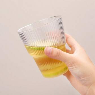 10个装条纹可重复使用杯，便携简约风格，竖条纹设计，高品质可重复使用咖啡和果汁杯，多用途饮料容器，适用于家庭、办公室、海滩、派对等场合，可盛装咖啡、茶、威士忌、牛奶、冰美式和拿铁。