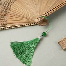 1 leque dobrável retrô estilo chinês e japonês, leque portátil com cabo de bambu e tecido de seda, ideal para o Dia das Mães, formatura, aniversário, Natal, presentes para amigos, leque dobrável vintage, design clássico, adereço para apresentações de dança, fotografia, decoração de quarto charmosa - Multicolorido - Ver 6