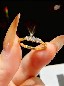 1 件 0.1 克拉五石莫桑石戒指 S925 纯银奢华订婚结婚戒指新娘珠宝