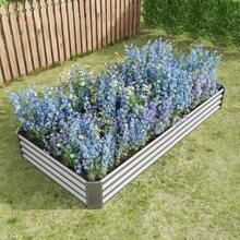 Metal Raised Plant Bed, Raised Garden Beds Made Of Sturdy Steel Sheet With Stable Design, Rust Protection And Long Durability, Soil-Free Raised Bed Kit, Ideal For Vegetables, Herbs And Flowers