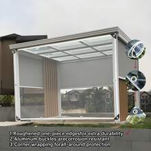 1pc Heavy Duty Transparent PVC Tarpaulin, Waterproof, Windproof, Suitable For Patio, Greenhouse, Garden, Outdoor Use - White - View 3