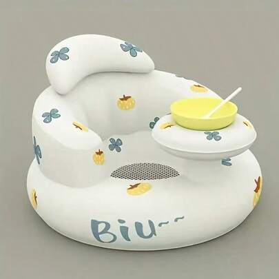 [Portable Baby Seat With Tray] Foldable Portable Baby Learning Seat With Small Tray For Dinner Plates And Baby Bottles