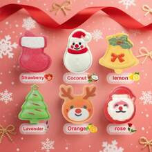限量版！6 件装圣诞主题泡澡盐，精油泡泡浴球，沐浴仪式配件 - 彩色 - 查看 2