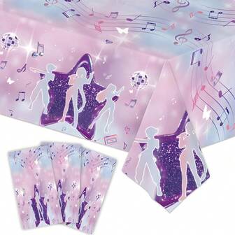 1-pack/2-pack 54*108 tum K-pop-tema anime-festduk magisk musiktema festduk lämplig för flicka sångerskans födelsedagsfestdekor lila rosa konsertduk för K-pop födelsedagsfesttillbehör