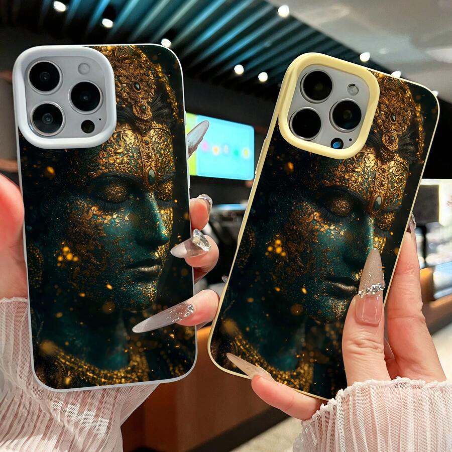 Una exquisita funda para teléfono con un diseño inspirado en la imaginación, con un tema de panda líquido, fabricada en TPU y que proporciona protección anticaídas para los modelos de del 11 al 17. - Azul - Ver 1