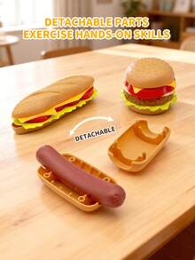 Pretend Play Fast Food Set,Simulation Burger Hotdog Combo,Play Kitchen Accessories Role Play Toys,Kids Toddler Children Birthday Gifts,New Year And Christmas Gifts ﻿ - Multicolor - View 7