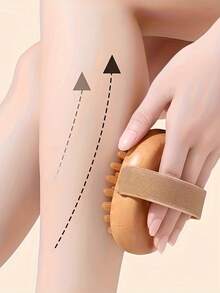 Wooden Hand-Held Massage Brush, For Muscle Relaxation, Wood Therapy Essential Oil Spa Cushion Massager, Unisex, Shaping Massager, Abdominal Fat Removal Massage Tool, Lymphatic Drainage Massager, Fitness Equipment - Ginger - View 10