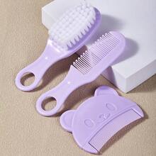 3 Stücke Set Neugeborenen Bürsten, Baby Kopfpflege Bürsten Set, Baby Massage Bürsten Set, beinhaltet Baby Kamm, Baby Kopfhautbürste, weiche Haarbürste für Neugeborenen Bad - Verschiedenfarbig - Übersicht 10