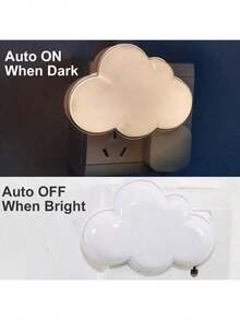 Smart 4pcs Night Lights - Plug-In With Dusk-To-Dawn Sensor - Automatically Turn On And Off For Bedroom, Bathroom, Hallway, Kitchen - 雲朵 - 查看 9