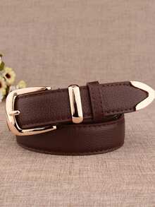 Ladies' Casual Business Retro Versatile Buckle Leather Belt Summer, School Fall, Autumn, Halloween