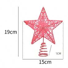 圣诞树顶饰，圣诞闪光金色空心星形树顶饰，用于圣诞树装饰，闪闪发光的星星圣诞树顶饰 - 无需电池，大号星星树顶饰，闪闪发光的星星，节日树冠，非常适合节日家居装饰和圣诞派对用品 - 彩色 - 查看 11