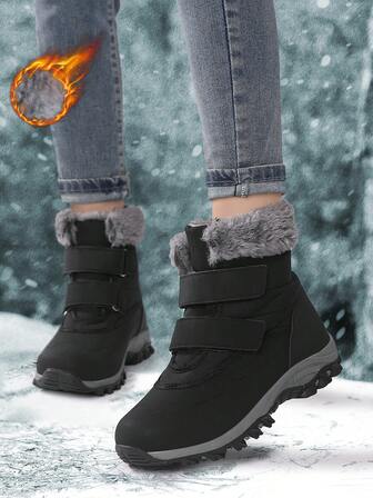 Fall/Winter Women's Outdoor Anti-Slip Warm Comfortable Snow Boots, Short Shaft, 2025 New Arrival, Thermal Lining, Thick, Minimalist Short Boots,Fur Boots