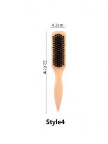 Unisex Boar Bristle Hair & Beard Brush - Fragrance-Free Professional Hairstyling Brush, Suitable For Thick/Thin Hair, Can Clean Ombre Hair And Trim, Create Smooth Hairstyles