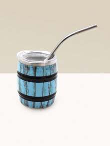 1pc,3ozbeer Barrel, 3D Mini Wine Glass, Inner Liner 304, Outer Shell 201 Stainless Steel, With Lid And Straw. Portable Party Drinking Set For Office, Home, Beverage, Coffee Cup. Ideal Gift For Outdoor Camping, Birthday, Christmas. - Multicolor - View 12