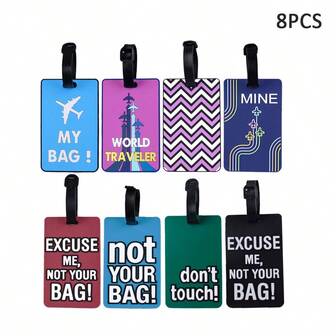 Etiqueta de equipaje de avión de PVC suave y de goma de colores, etiqueta de equipaje de viaje, señal de equipaje facturado para transporte, señal de caja de equipaje de viaje