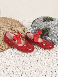 1 Paar Mädchen Schulschuhe mit Schleifen Dekor, flache Freizeitschuhe, Studenten Campus Mary Jane Outdoor Lässig Sport Flache Schuhe, Frühling/Winter