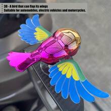 Wind - Powered Flapping Bird Ornament | Stick - On Car Rearview Mirror / Bicycle Decor | Cute Moving Wings Accessory - Nhiều màu - Xem 4